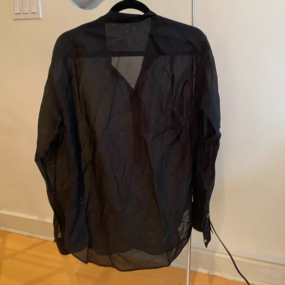 BLK DNM Oversized Sheer Tunic Shirt - Picture 3 of 5